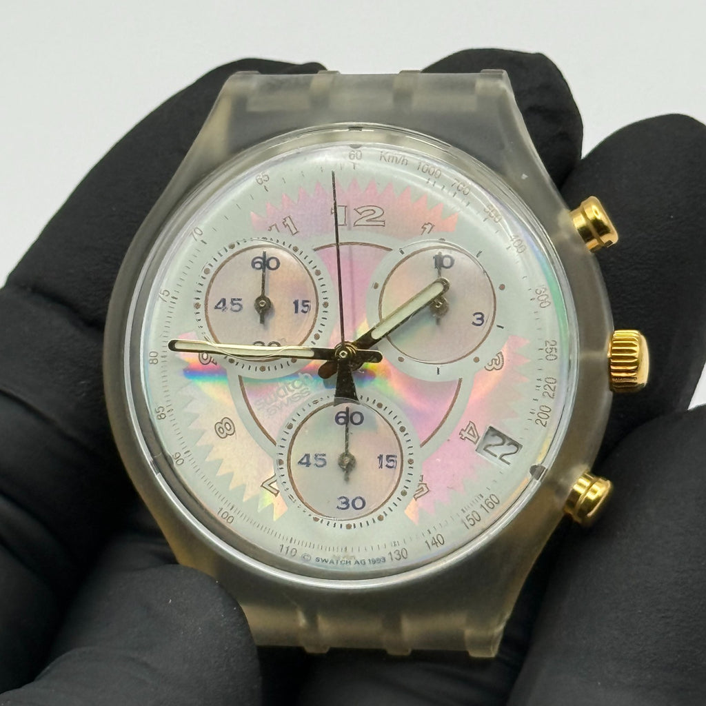 Vintage Swatch Chrono Watch SCK400 Whipped Cream 1993 ETA Quartz 40mm Parts