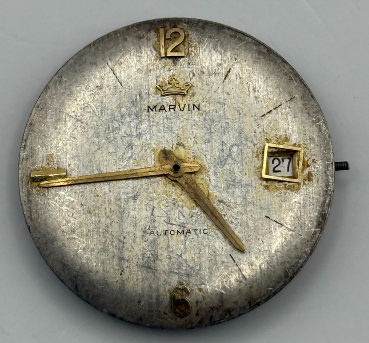 Marvin 776 Watch Movement 25 Jewels Date Automatic Vintage Parts Repair 30.4mm
