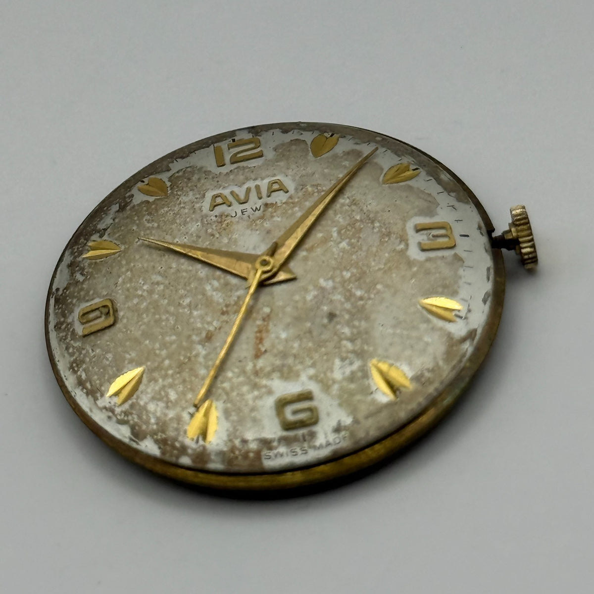 FHF 67 Watch Movement - Avia 15 Jewels - For Parts / Repair - 29.8mm