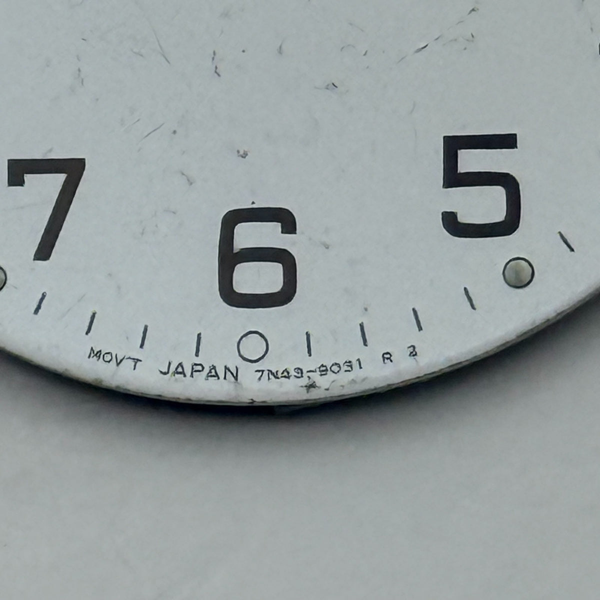 Seiko 7N43-9031 Watch Dial White Japan Vintage Spare Parts Repair 29.5mm