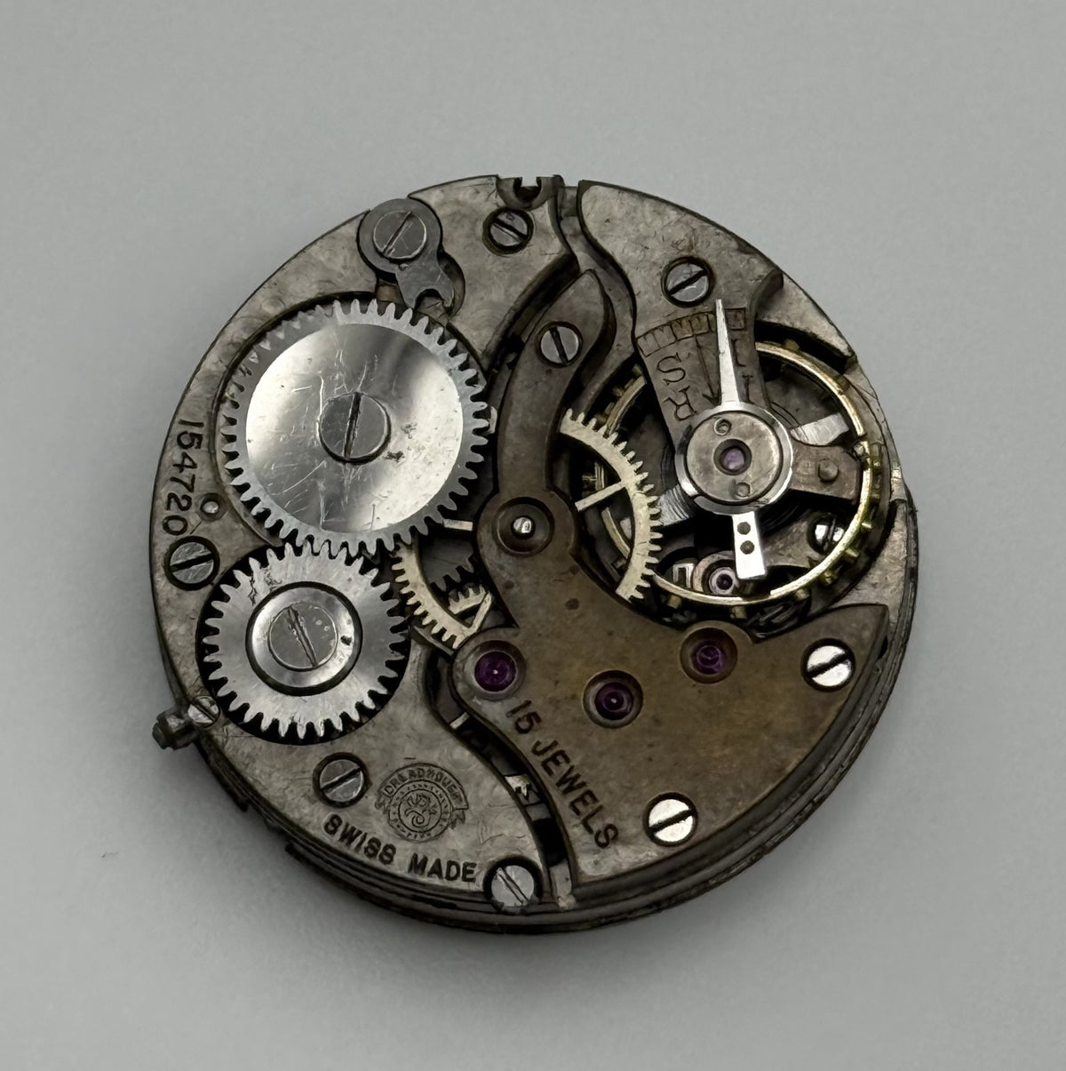 FHF 60 Watch Movement - Fontainemelon 60 - Running - For Parts / Repair