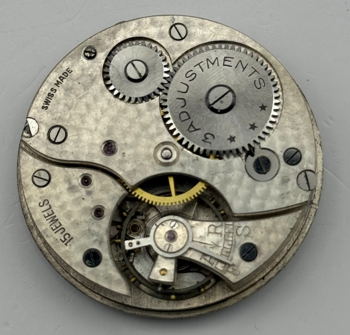 Hunter Pocket Watch Movement 15 Jewels Sub Seconds 3 Adj Swiss Parts 40.2mm