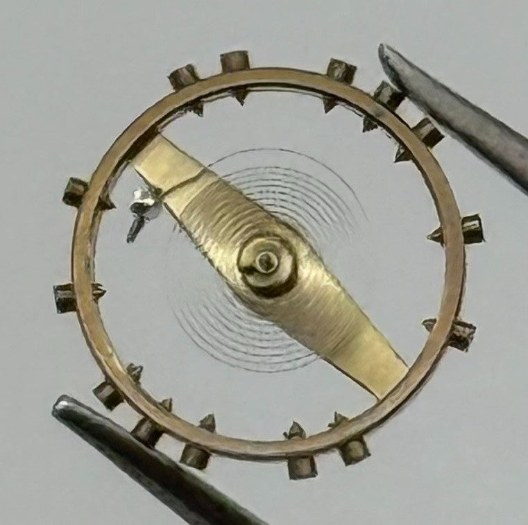 Derby 40 Balance Wheel Complete And Spring 8¾’’’  102 M Watch Movement Parts NOS