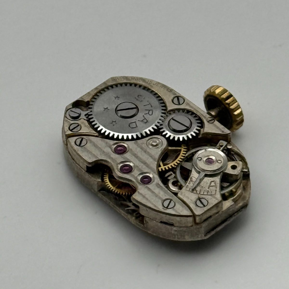 Strad Watch Movement 15 Jewels Swiss Manual Wind Vintage Parts Repair 12.6mm