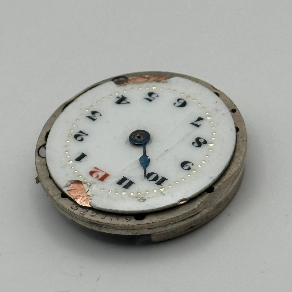 Red 12 Watch Movement - 15 Jewels - For Parts / Repair - 23.3mm