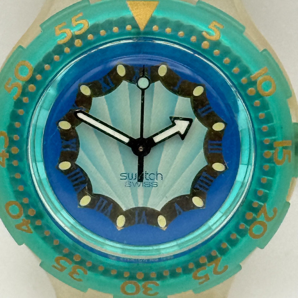 Vintage Swatch Scuba 200 Watch SDK119 Seahorse 1994 ETA Quartz Swiss 40mm Parts 