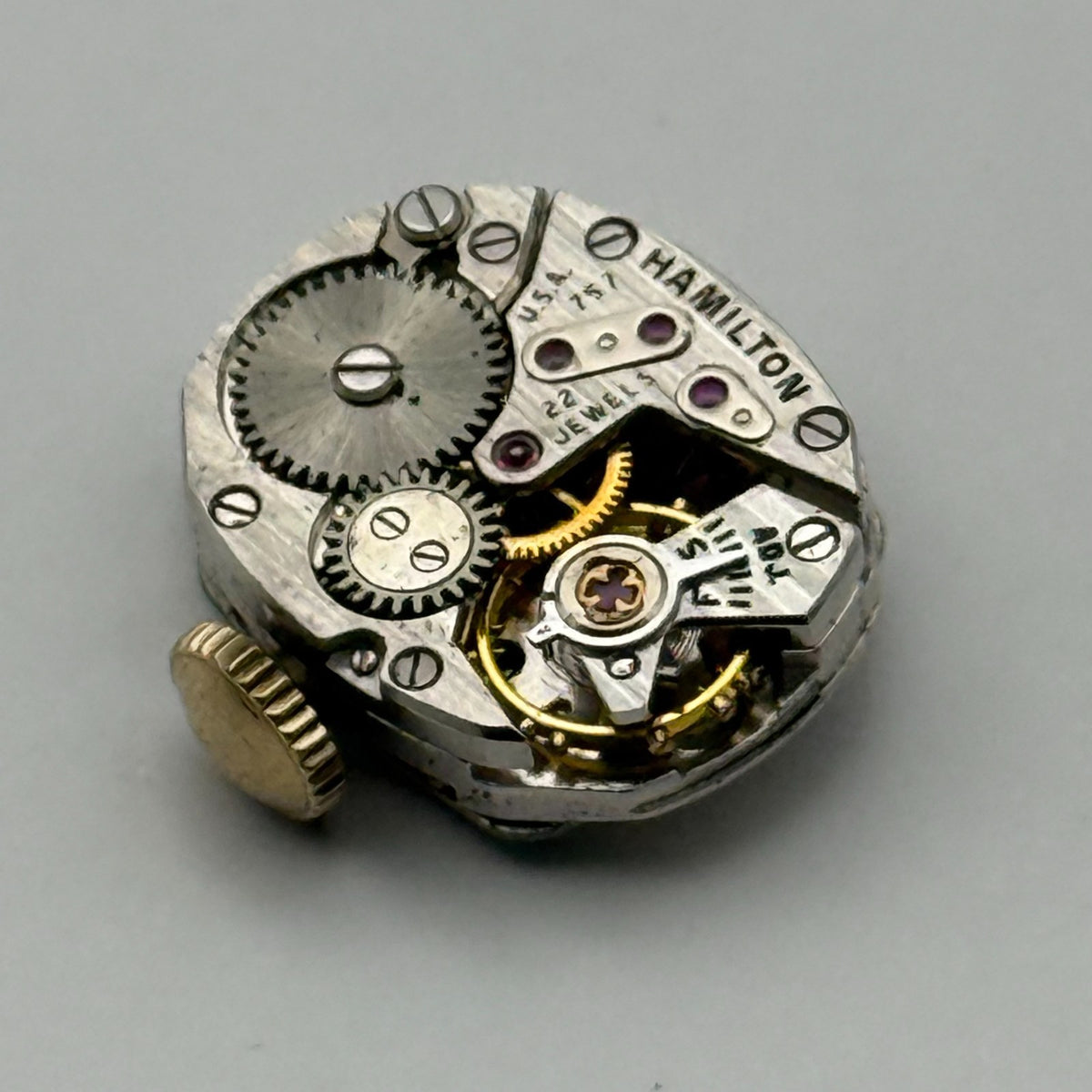 Hamilton 757 Watch Movement Running 22 Jewels U.S.A. Manual Wind Parts 12.9mm