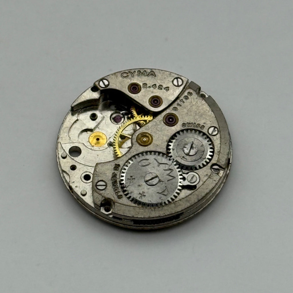 Cyma R.424 Watch Movement - For Parts / Repair - 19.6mm