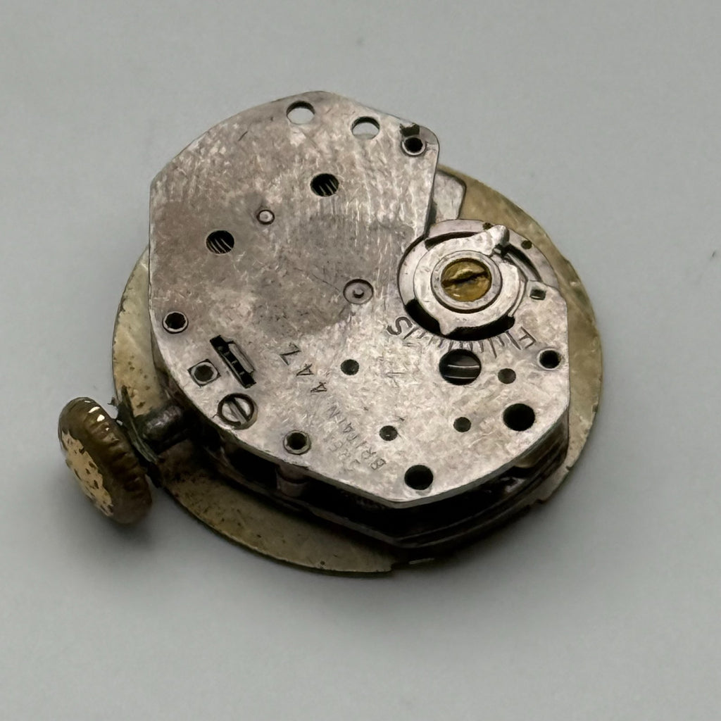 Timex 447 Watch Movement Gt. Britain Manual Wind Vintage Parts Repair 15.1mm