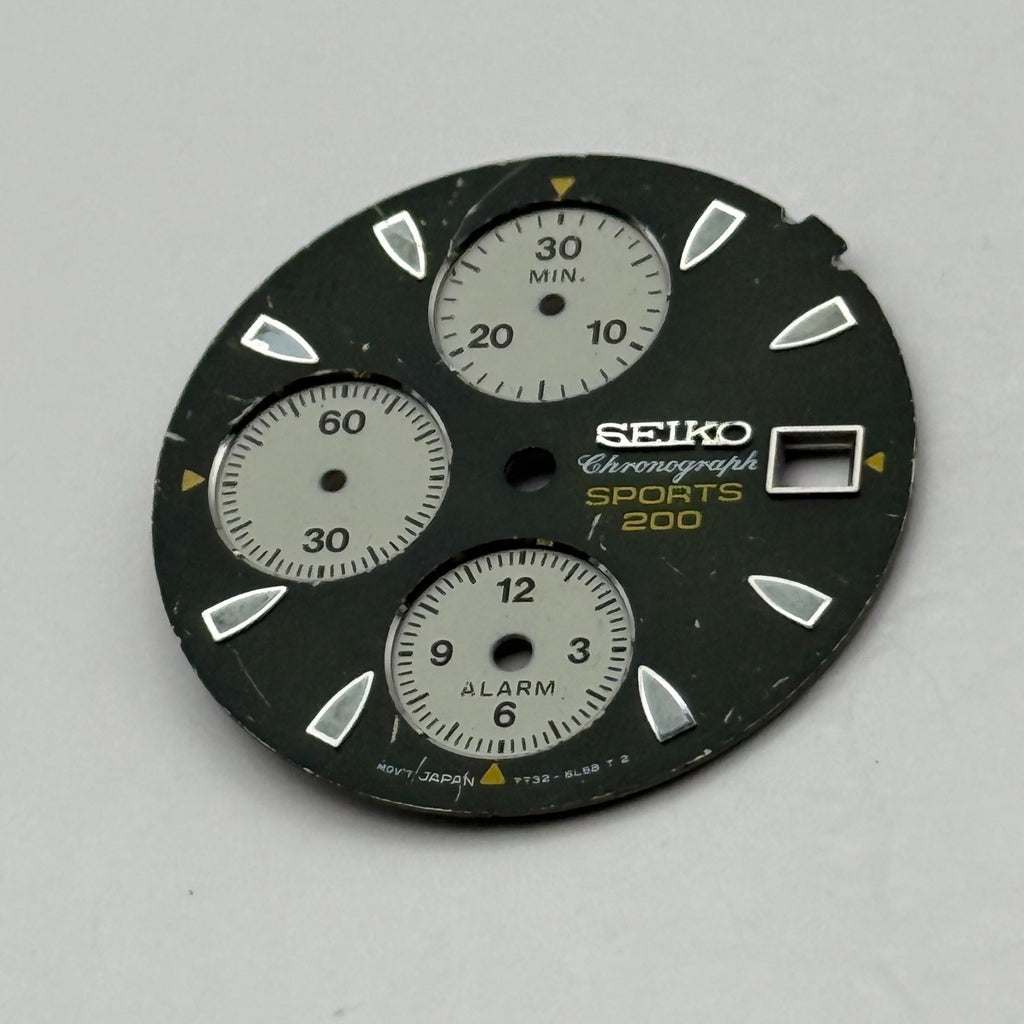 Seiko 7T32-6L58 Watch Dial Chronograph Sports 200 Spare Parts Repair 27.4mm