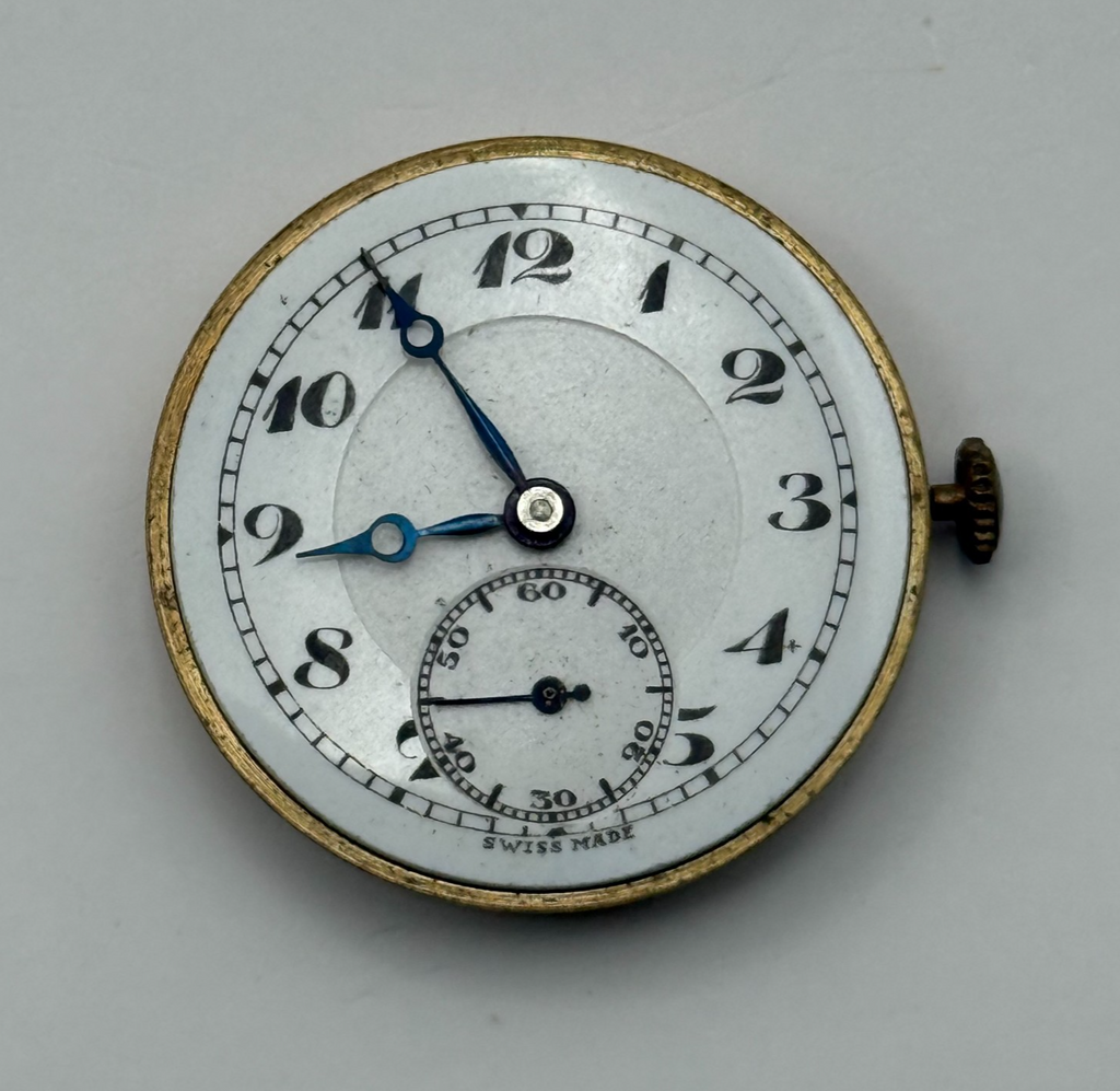 Kurth 180 Watch Movement - 15 Jewels - Running - For Parts / Repair - 22.6mm