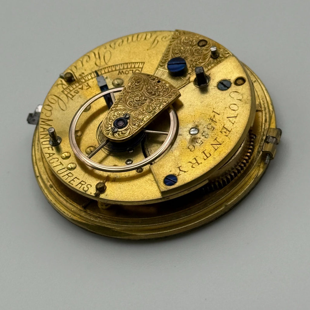 English Lever Pocket Watch Movement - James Reid & Co. Coventry - Parts / Repair