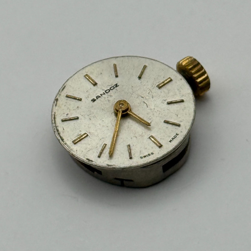 FE 68E4 Watch Movement Sandoz 17 Jewels Swiss Manual Wind Parts Repair 13.1mm