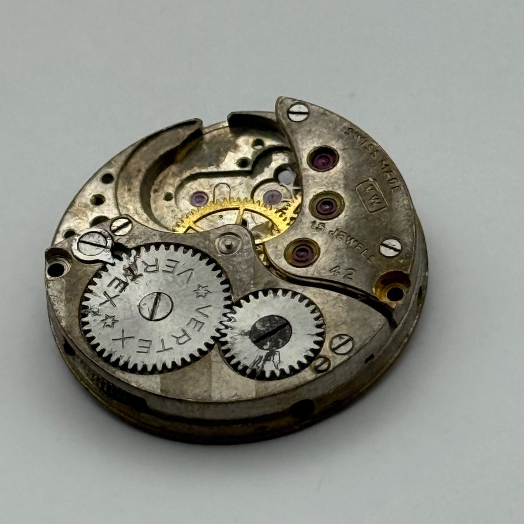 Vertex Revue 42 Watch Movement - For Parts / Repair - 19.6mm