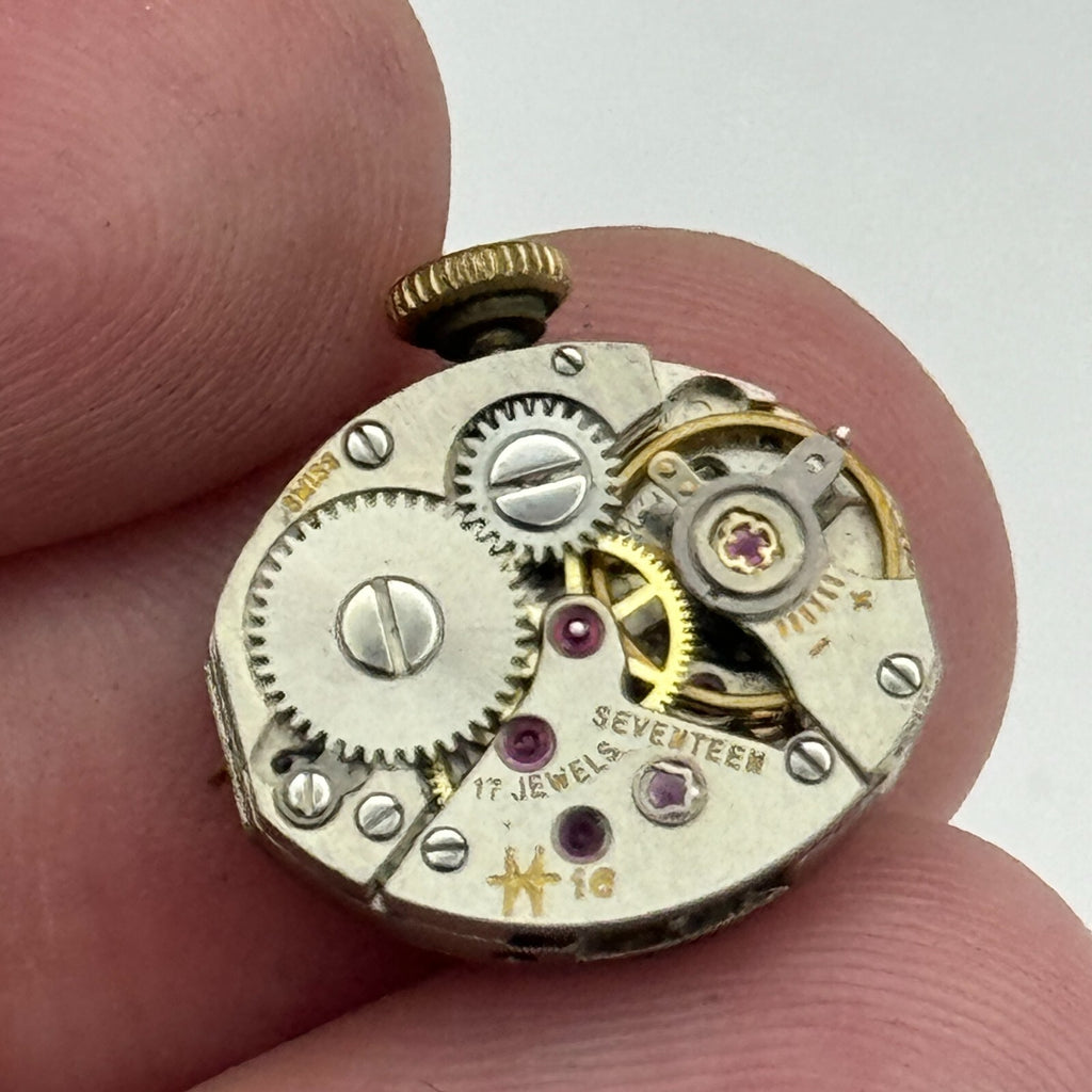Hamilton 16 Watch Movement Ladies Manual Wind Vintage Swiss Parts 13mm