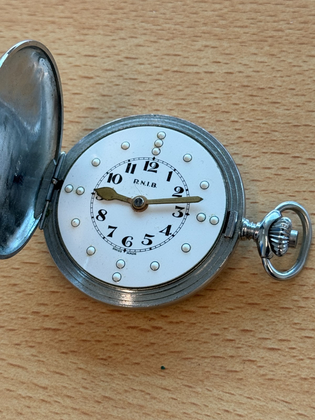 RNIB Braille Pocket Watch Unitas 431 445 Movement For Blind People Needs Repairs
