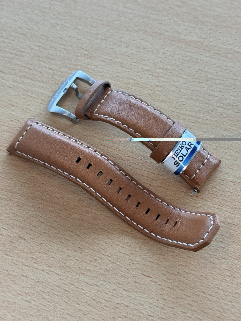 Seiko L088 H 21 Watch Strap - 21mm - Brown - Silver - For Seiko Prospex SSC081