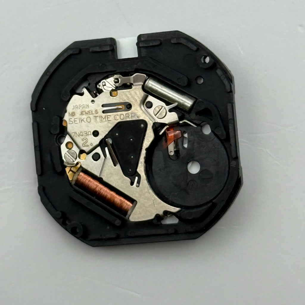 Seiko 7N43A Watch Movement Running Quartz Japan Parts Repair Spares 21.9mm