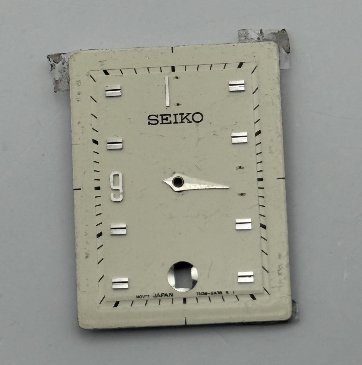 Seiko 7N39-8A78 Watch Dial Rectangular Japan Vintage Spare Parts Repair 20.7mm