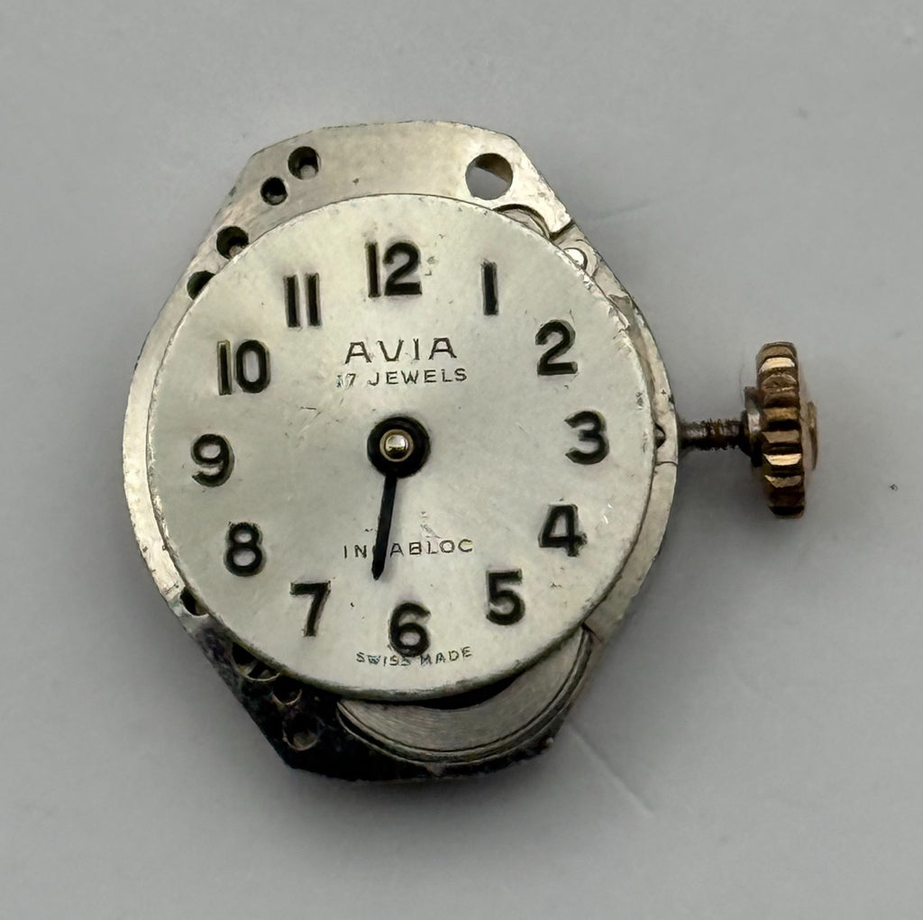 FEF 6662 Watch Movement Avia 17 Jewels Swiss Manual Wind Parts Repair 15.3mm