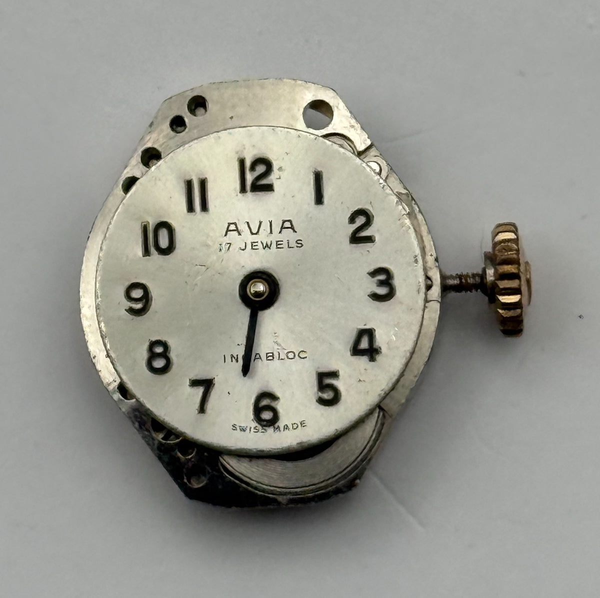 FEF 6662 Watch Movement Avia 17 Jewels Swiss Manual Wind Parts Repair 15.3mm
