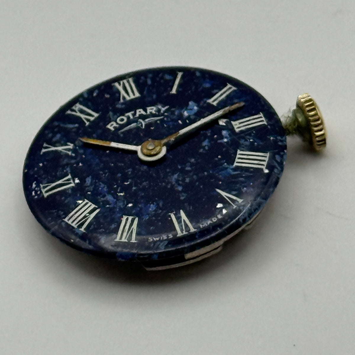 FHF 34-21 Watch Movement - Rotary Blue Dial Ladies 17.2m - For Parts / Repair