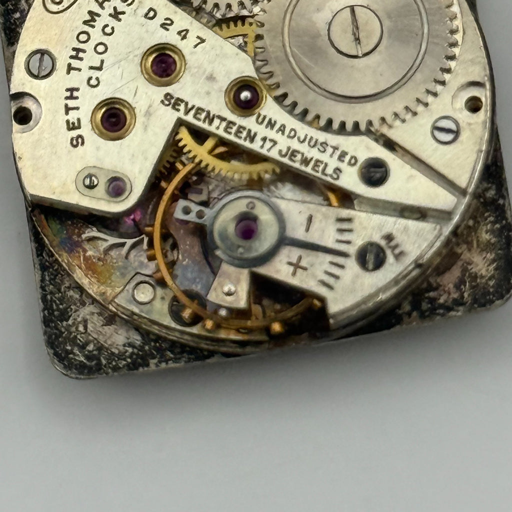Seth Thomas 001 Watch Movement D247 Running RARE Manual Wind Parts 23.6mm