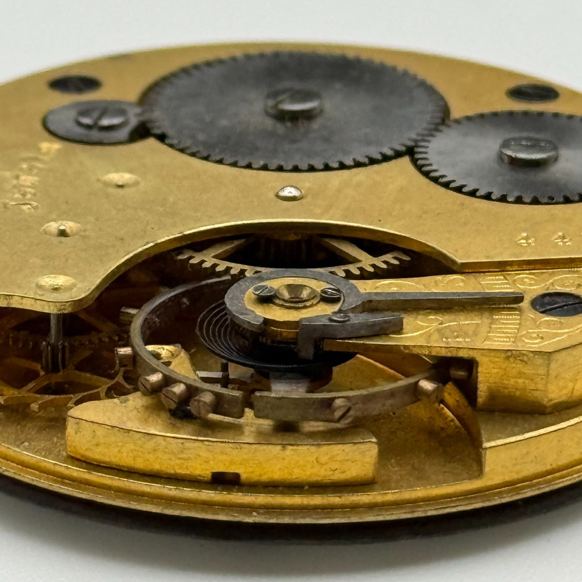 Swiss Lever Pocket Watch Movement - W&E Terry Manchester - Parts / Repair 43.1mm