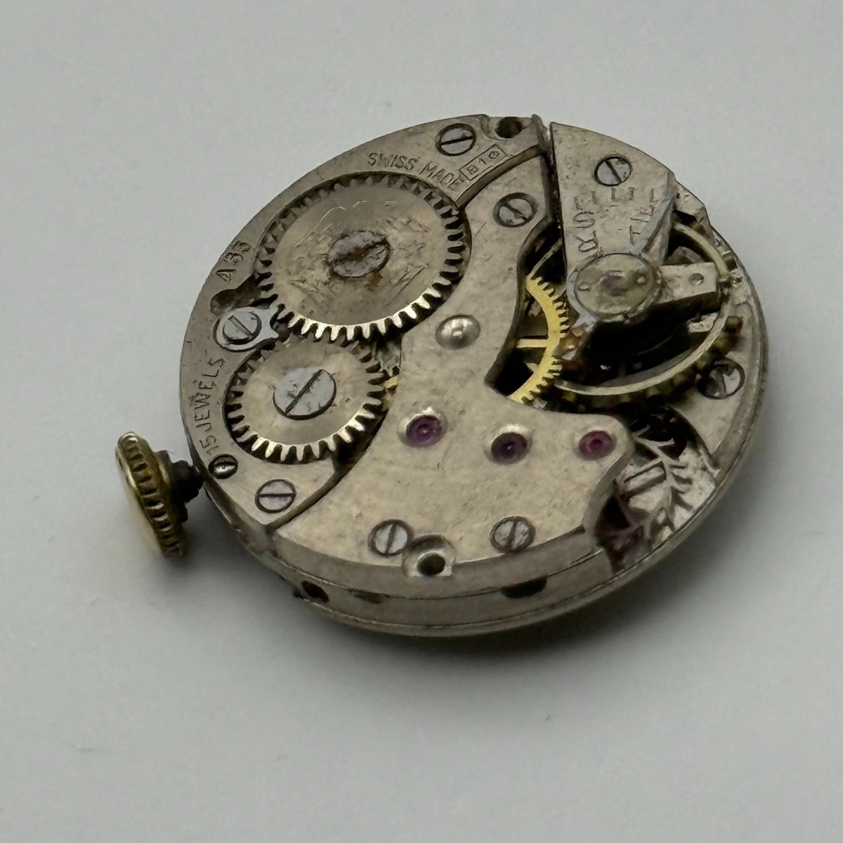 Peseux 220 Watch Movement Rotary 15 Jewels Swiss Manual Wind Parts Repair 19.7mm