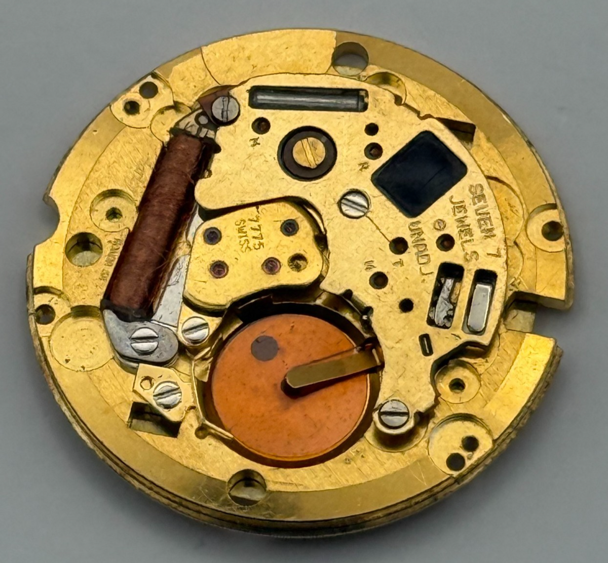 Ronda 7775 Watch Movement - Quartz 7 Jewels - For Parts / Repair - 23.8mm