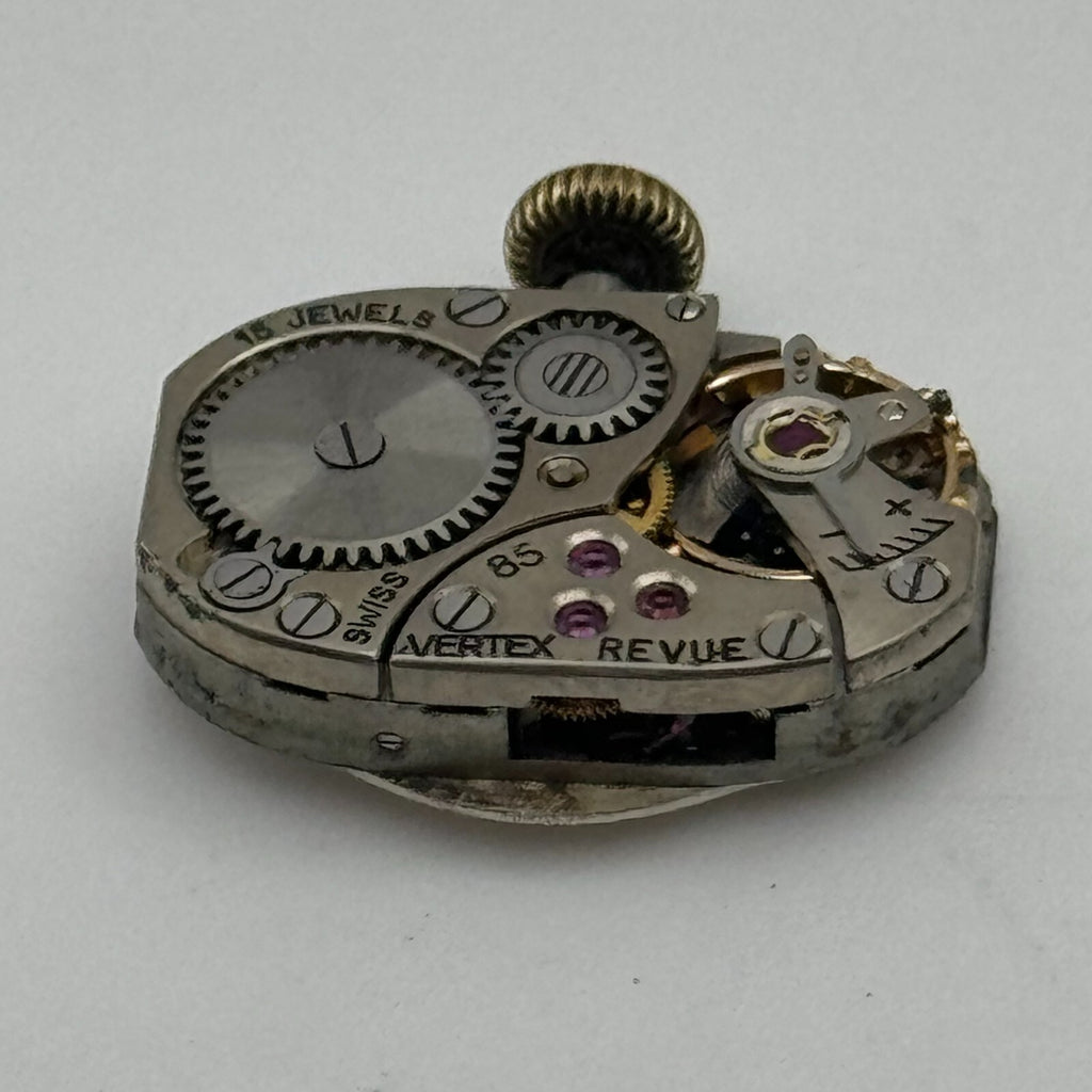 Vertex Revue 85 Watch Movement Running Manual Wind 15 Jewels Swiss Parts 12.7mm