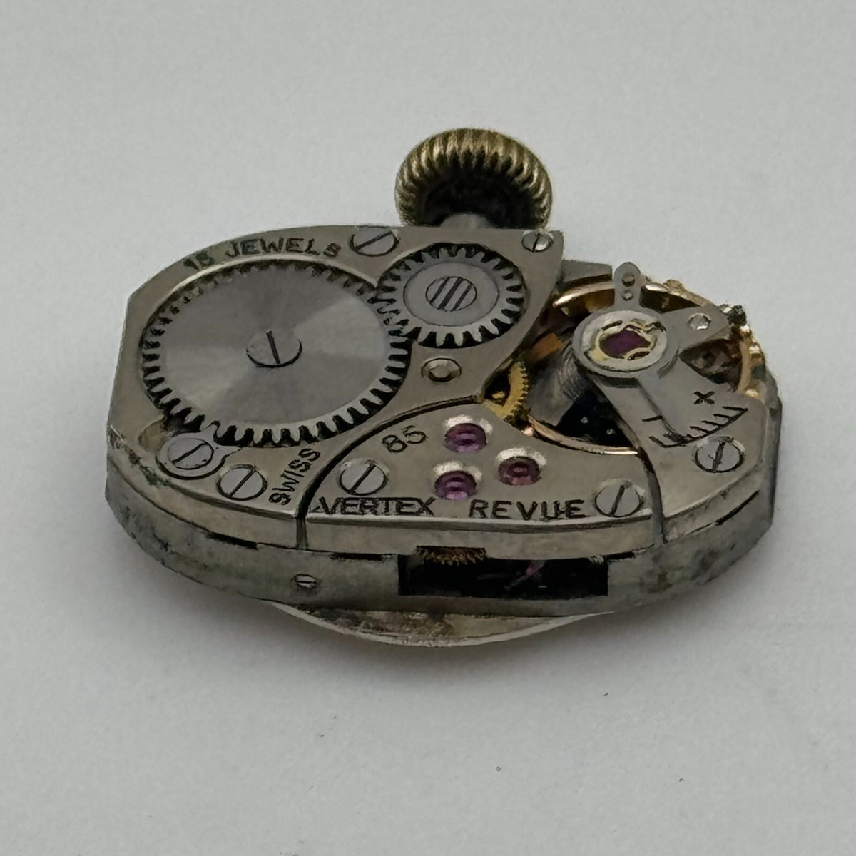 Vertex Revue 85 Watch Movement Running Manual Wind 15 Jewels Swiss Parts 12.7mm