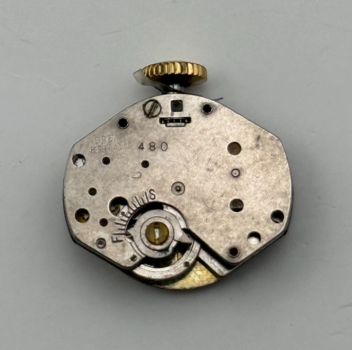 Timex 480 Watch Movement Great Britain Manual Wind Vintage Parts Repair 14mm