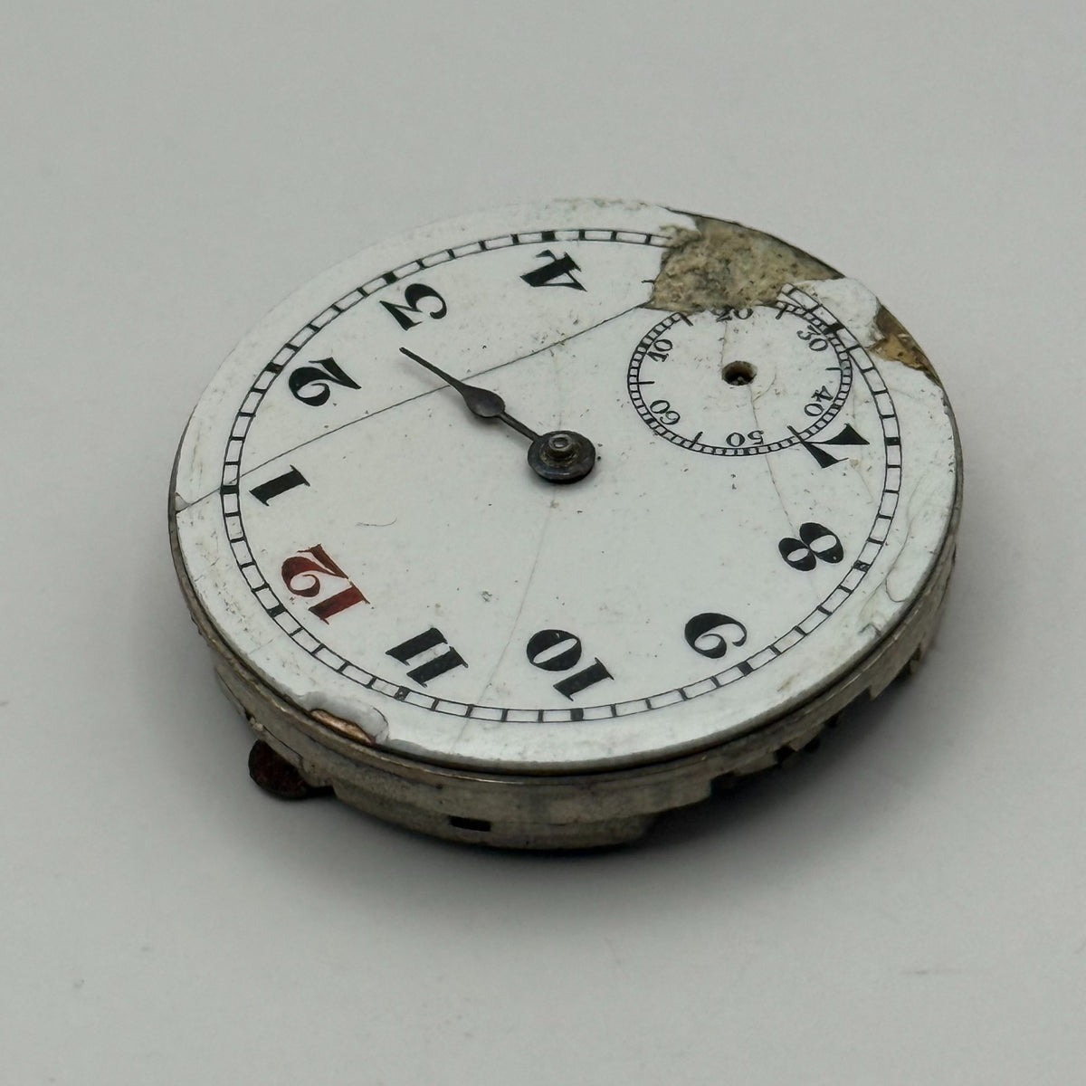 Pinnacle Trench Watch Movement Sub Seconds Red 12 Swiss Manual Wind Parts 28.8mm