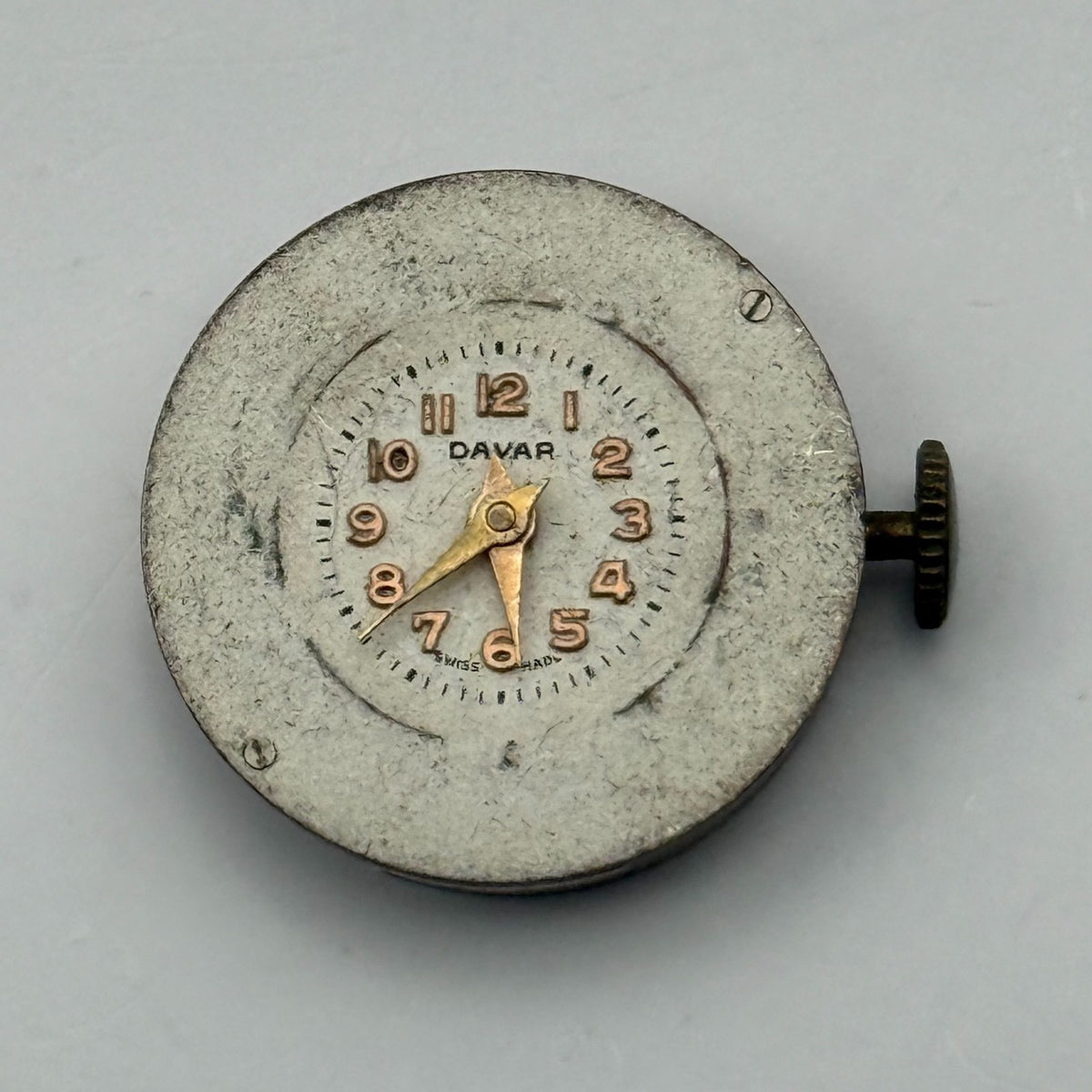 EB Bettlach 1431N Watch Movement Davar 1 Jewel Swiss Rare Parts Repair 19.7mm