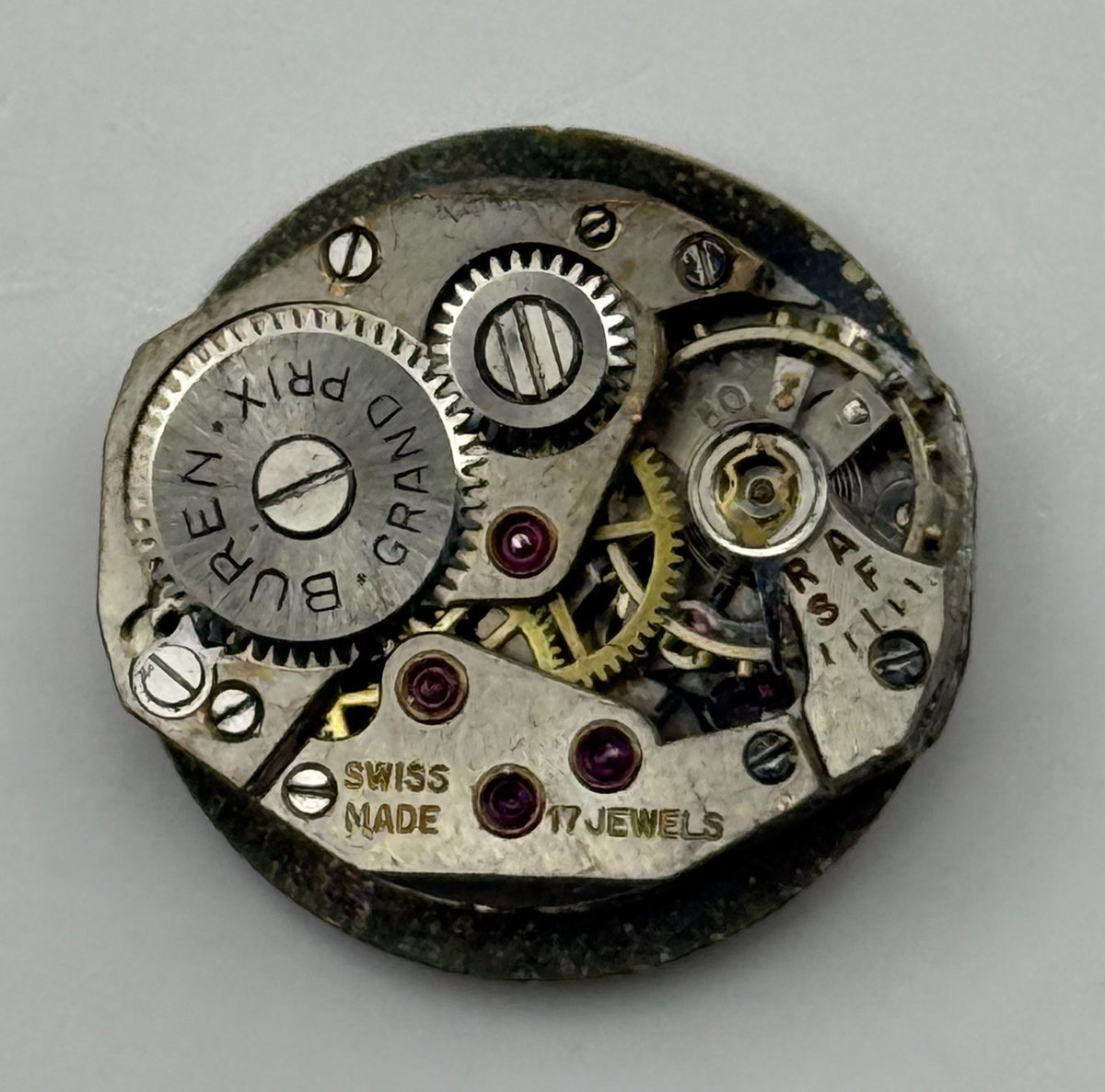 Buren 350 Watch Movement Grand Prix Swiss 17 Jewels Manual Wind Parts  15.2mm