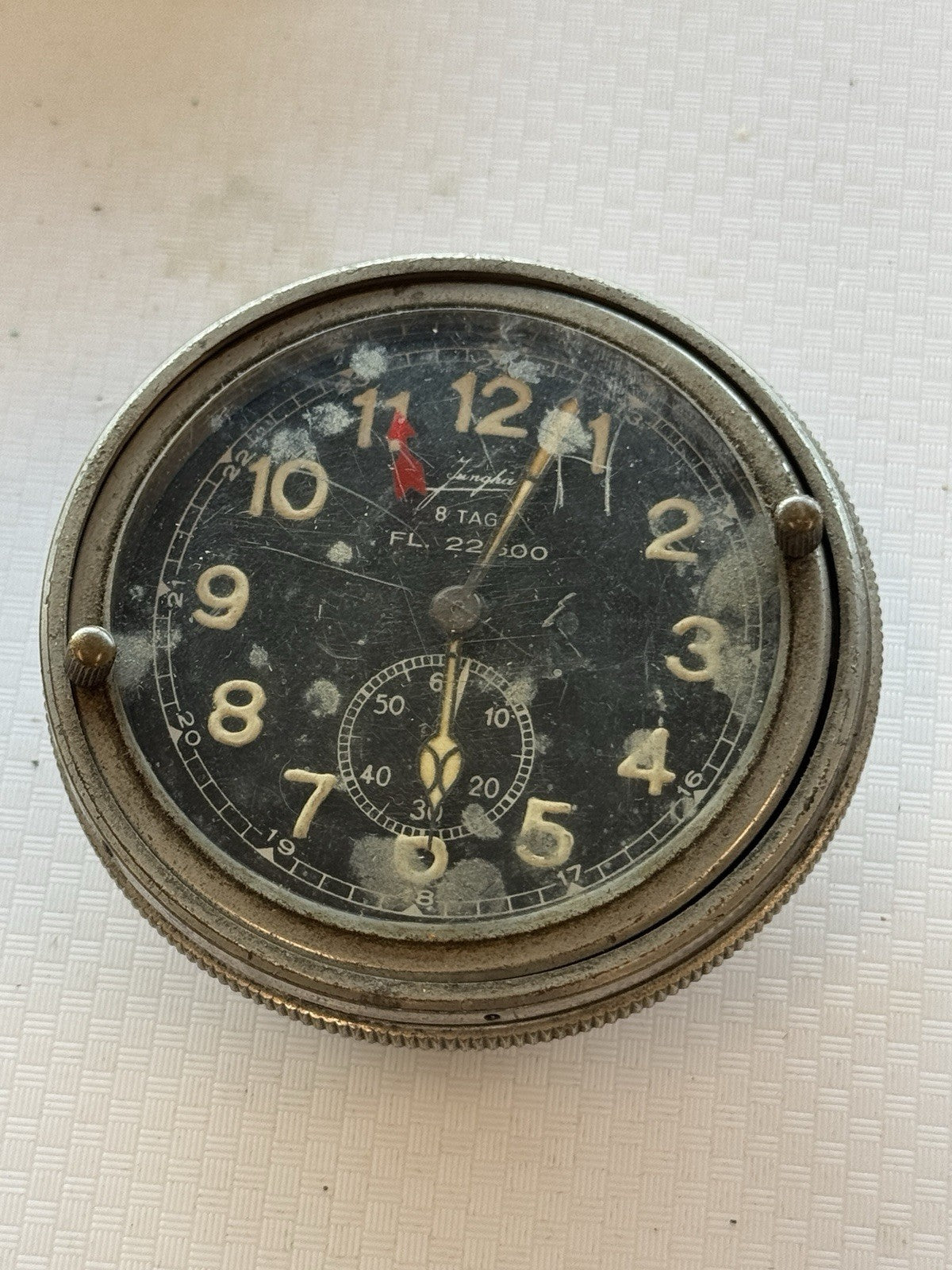 WW2 Junghans Luftwaffe Cockpit Clock 8 Tage FL 22600 German Aircraft Very Rare