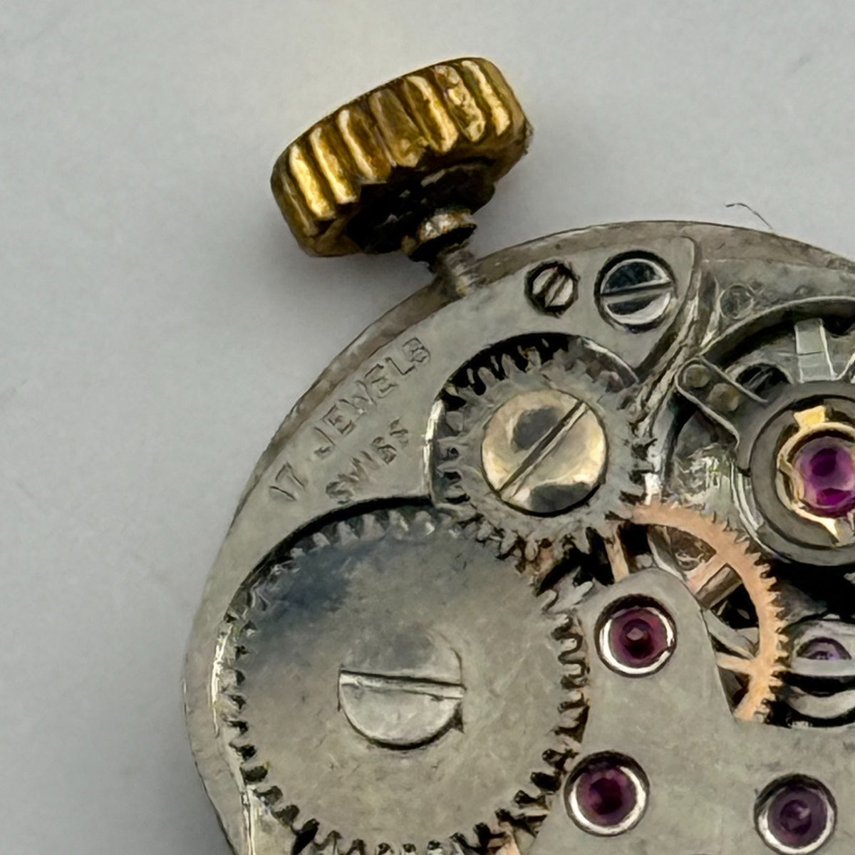 FE 68E4 Watch Movement Sandoz 17 Jewels Swiss Manual Wind Parts Repair 13.1mm