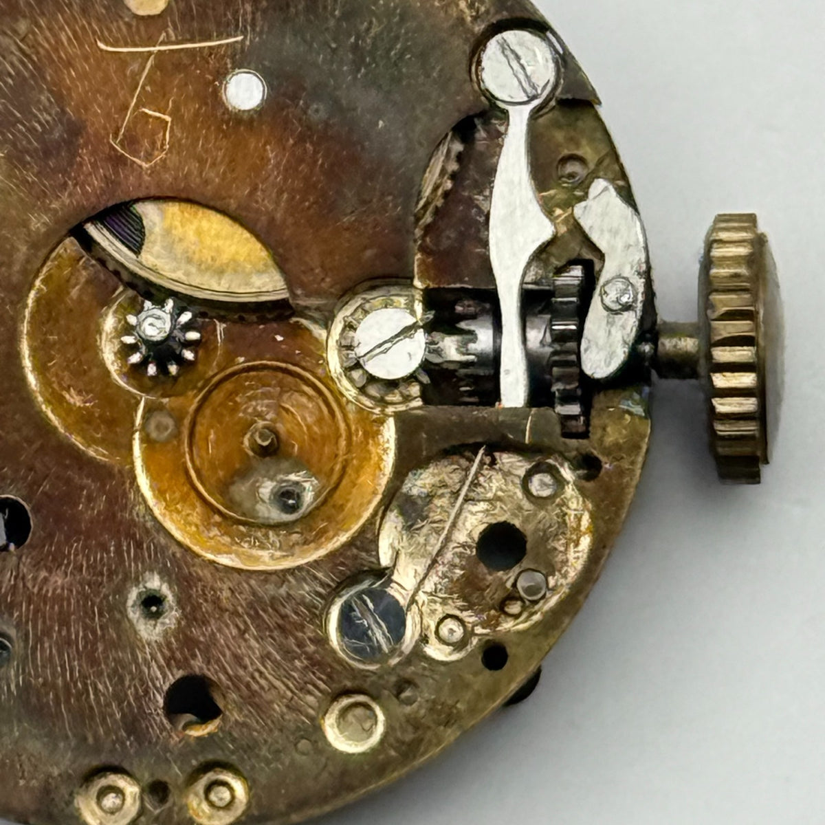 Unidentified Watch Movement Running Swiss Made Manual Wind Parts Repair 23.6mm