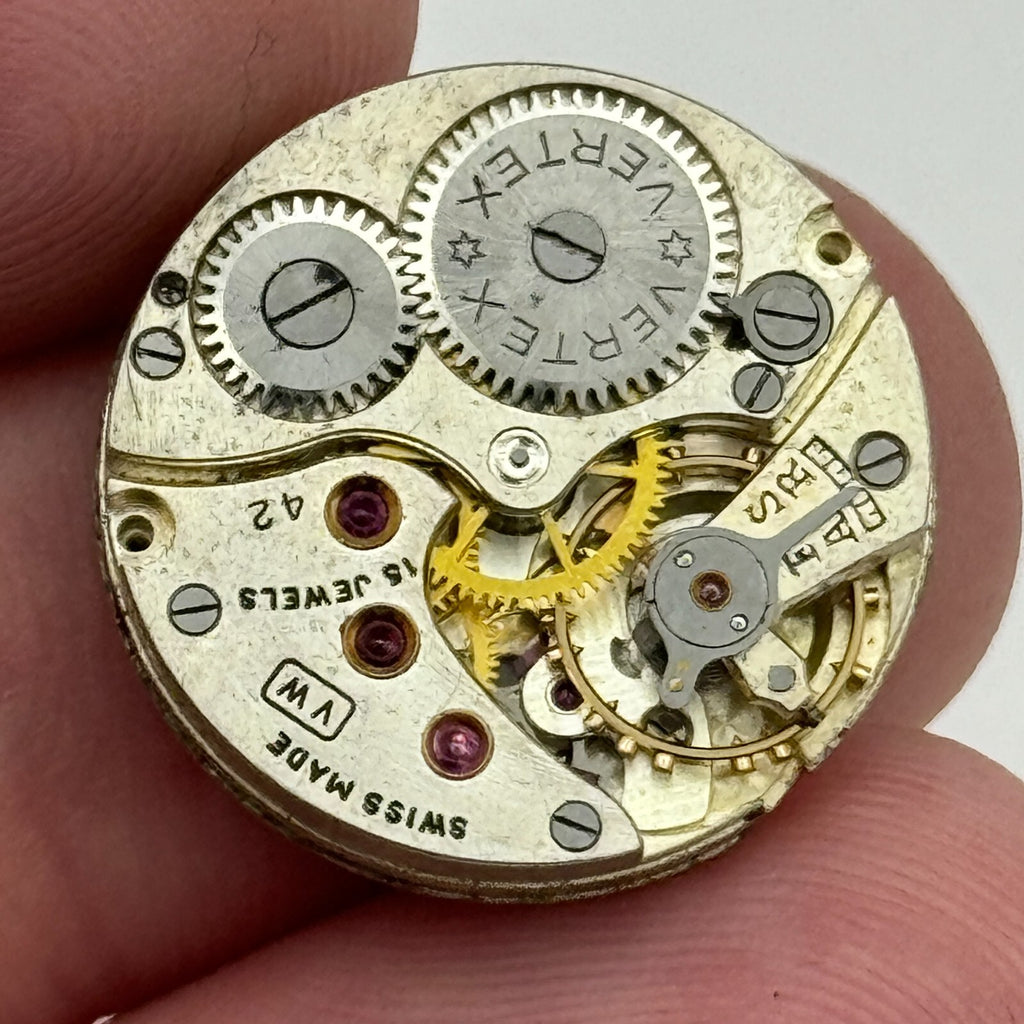 Revue VW Cal 42 Watch Movement Vertex Style Manual Wind Parts 19.6mm 
