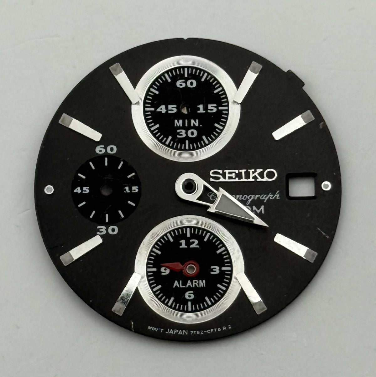 Seiko 7T62-0FT8 Watch Dial Chronograph Alarm 100M Spare Parts Repair 27.4mm