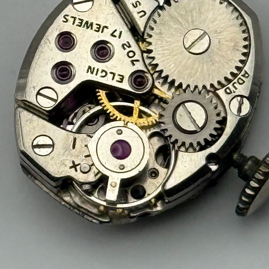 Elgin 702 Watch Movement 17 Jewels American Manual Wind Parts Repair 13.2mm