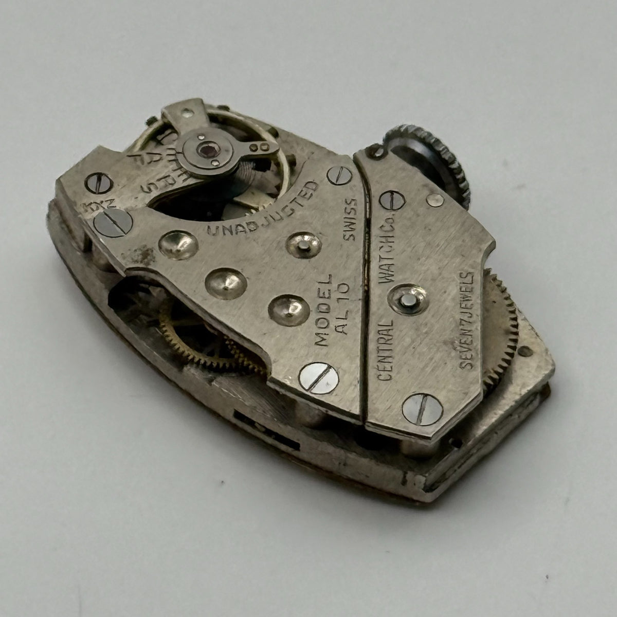 Kelton Model AL 10 Watch Movement Central Timex M10 Swiss 7 Jewels Parts 16.2mm