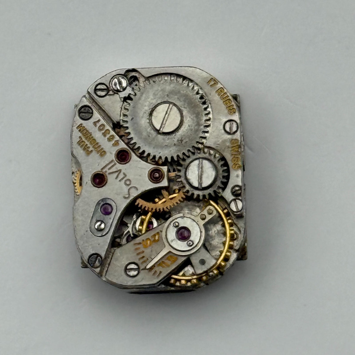 Solvil Watch Movement Paul Didisheim 17J Swiss Manual Wind Parts Repair 12.1mm