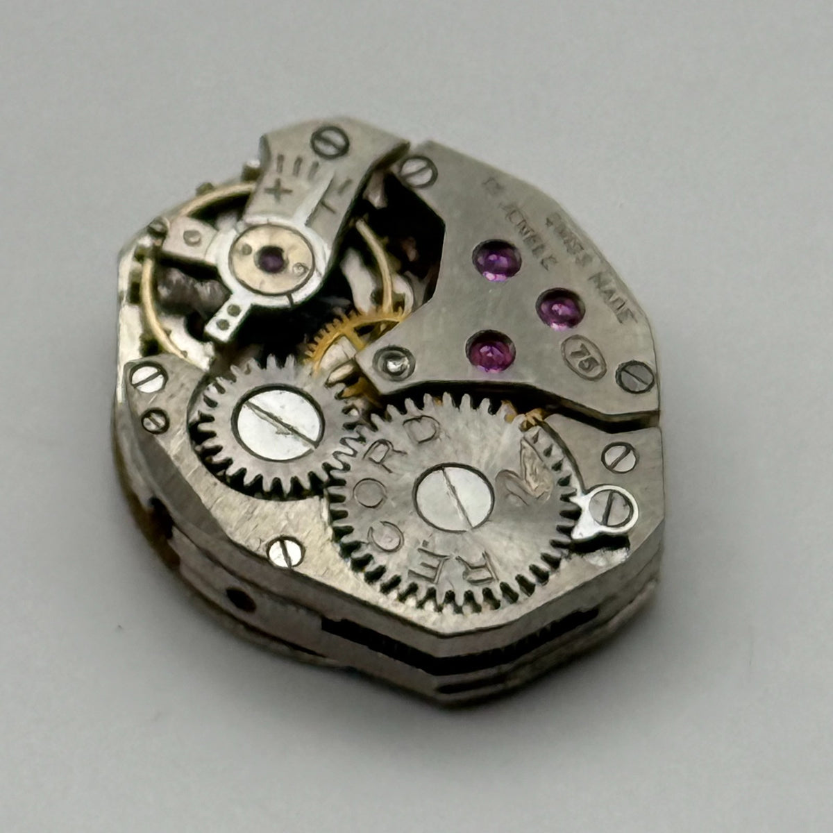 Record 75 Watch Movement Josmar 15 Jewels Swiss Manual Wind Parts Repair 15.2mm
