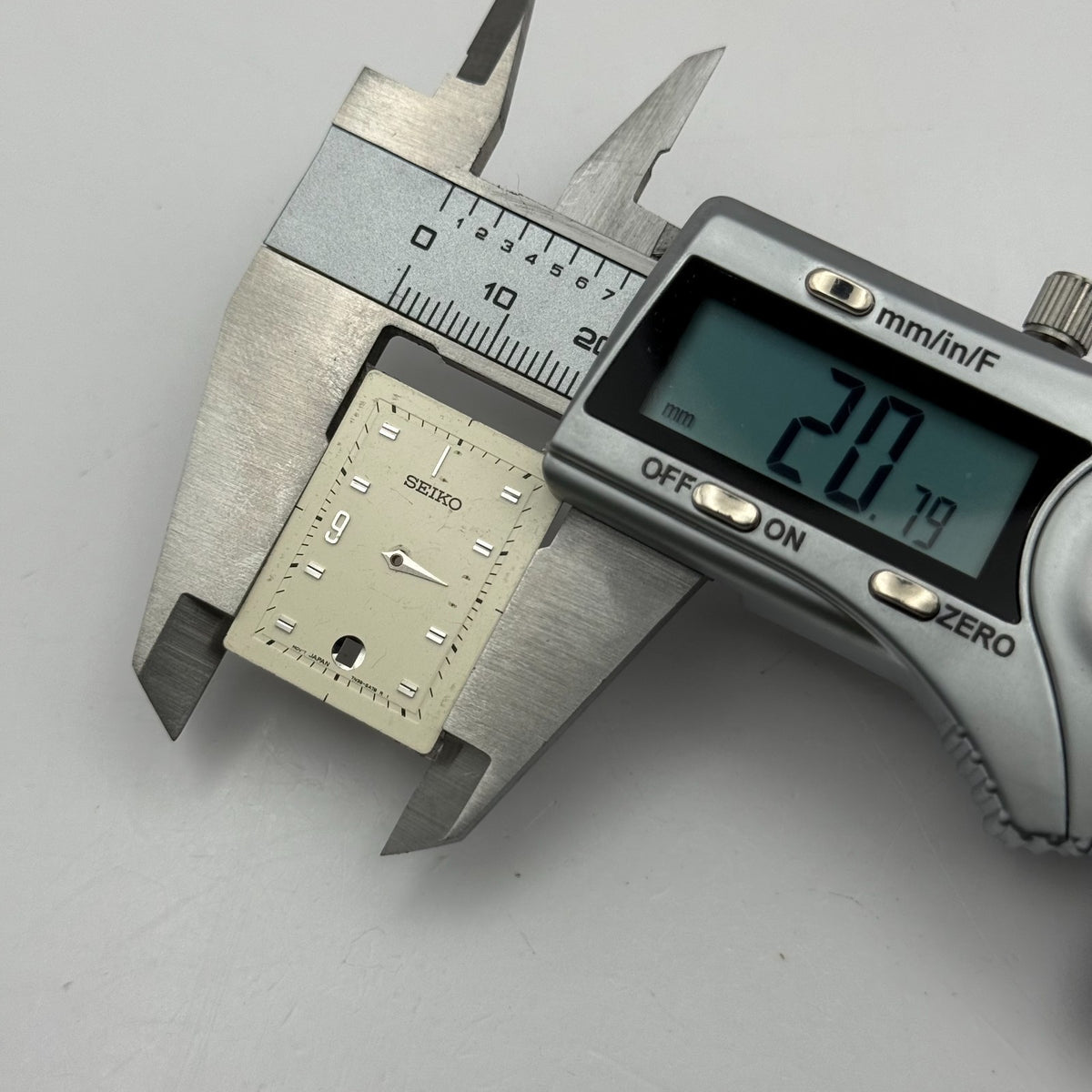 Seiko 7N39-8A78 Watch Dial Rectangular Japan Vintage Spare Parts Repair 20.7mm