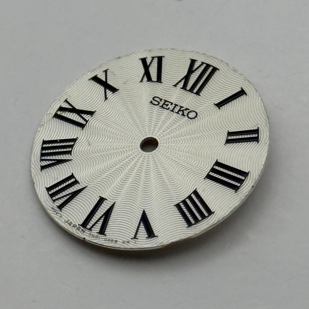 Seiko 7N01- 0AD8 Watch Dial Silver Japan Vintage Spare Parts Repair 22.5mm