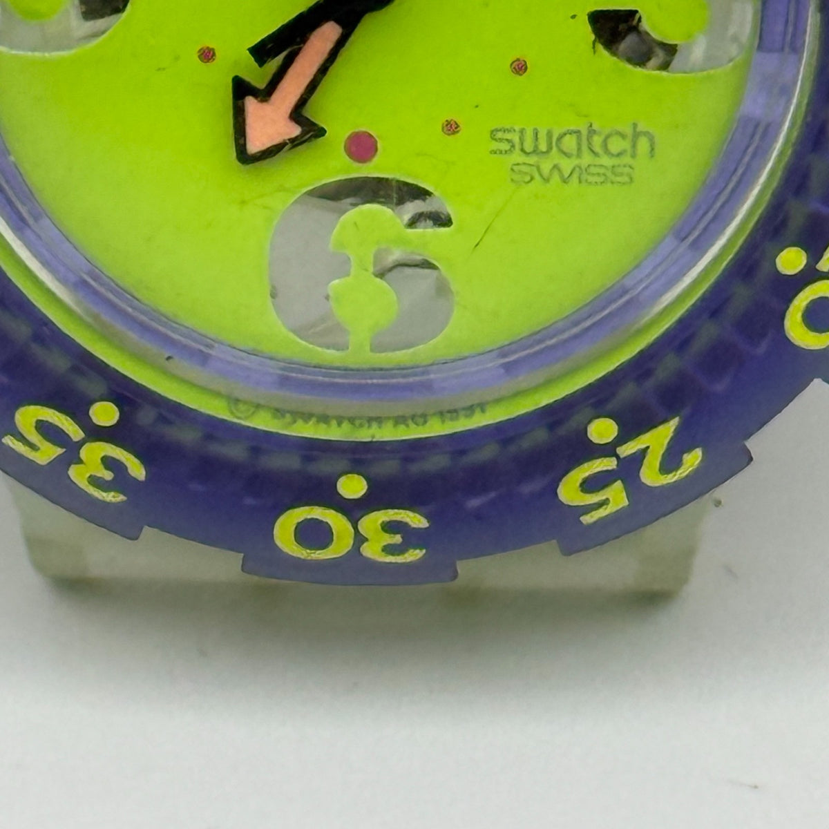 Vintage Swatch Scuba 200 Watch SDN103 Spray Up 1992 ETA Quartz Swiss 40mm Parts 