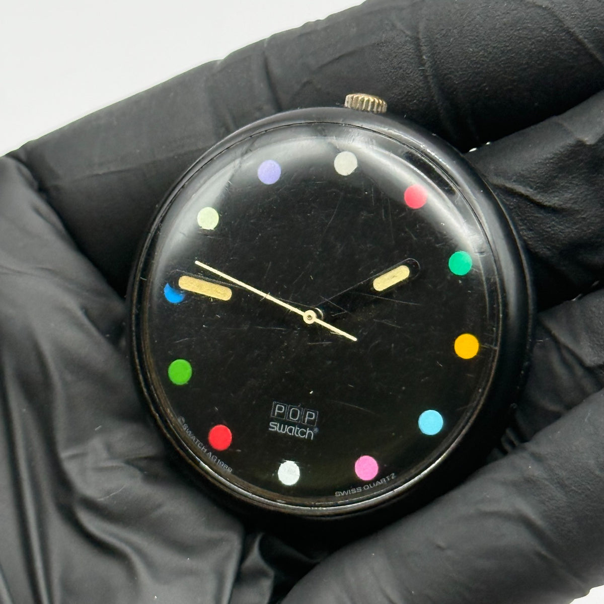 Vintage Swatch Pop Watch PWBB109 Rainbow Dots 1988 Swiss 39mm Parts Repair