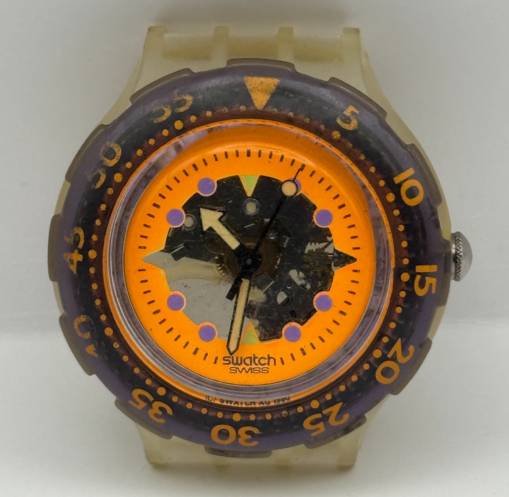 Vintage Swatch Scuba 200 Watch SDK103 Hypocampus 1990 ETA Quartz 40mm Parts 